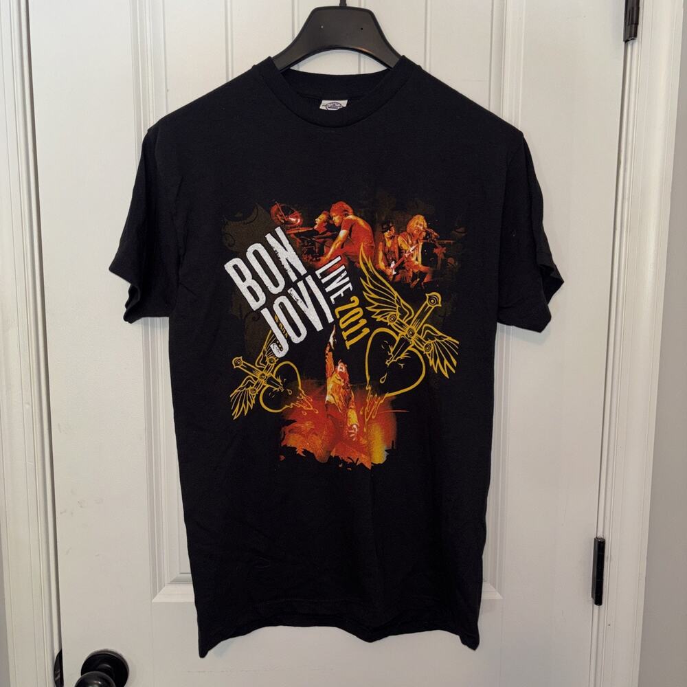 Vintage 2011 Bon Jovi Concert Music Tour Band Tee Double Sided T Shirt M Medium